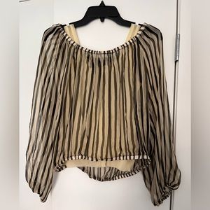 Jean Paul Gaultier black & cream striped blouse
